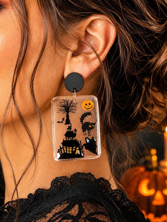 Modcloth Jewelry - MODCLOTH EEK HALLOWEEN ACRYLIC EARRINGS